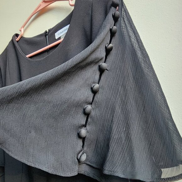 NWT Calvin Klein Black Flutter Sleeve Sheath Dress Size 18W - Picture 12 of 16